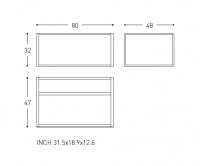 MODULO INFERIOR 80cm CON ESTANTE THE GRID by COSMIC